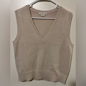 Boden Women's  Cream V-Neck Cashmere Sweater Vest